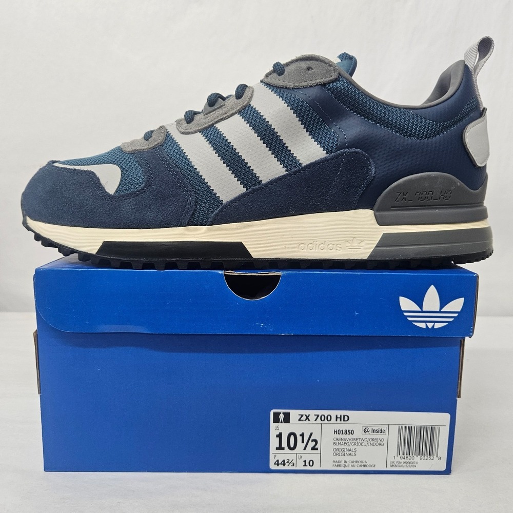 Adidas ZX 700 HD Retro Sneakers‎ H01850 Crew Navy Grey Blue Men's Size 10.5